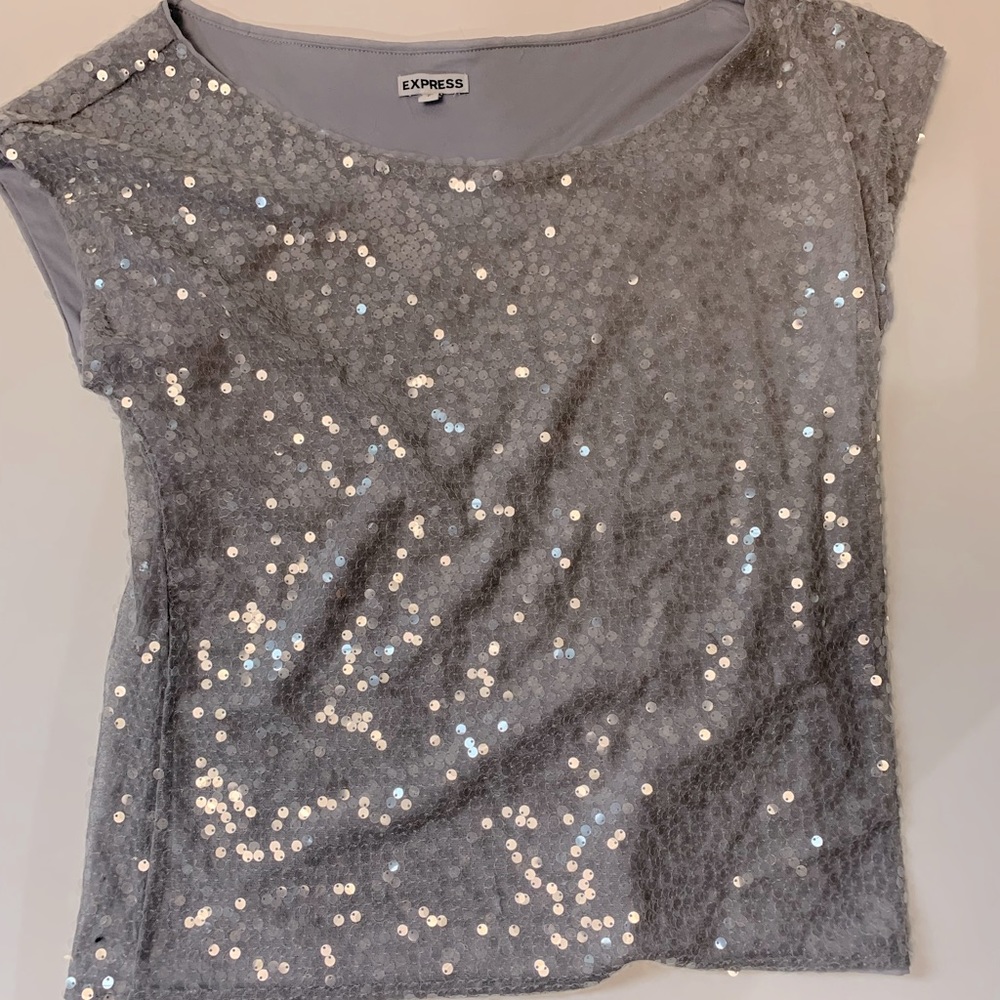 Express sequin top